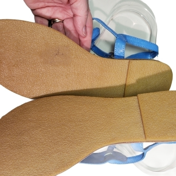 Loft Blue Sandals Size 8‎ Snakeskin Pattern Silverstone - Picture 11 of 12